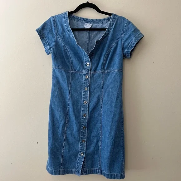 ann taylor loft denim dress Denim Dress with pockets